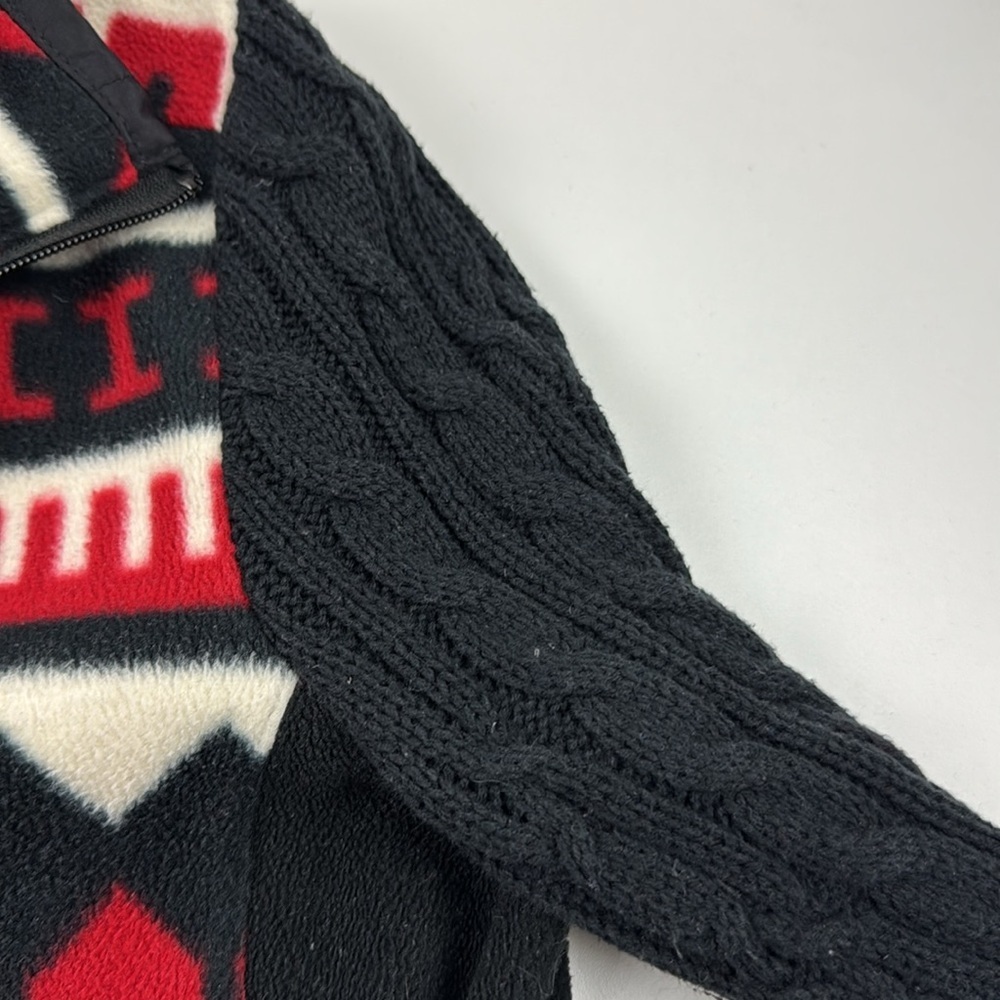 L-R-L Lauren Active Ralph Lauren Fleece Full Zip Sweater with Knit Sleeves - Picture 7 of 13